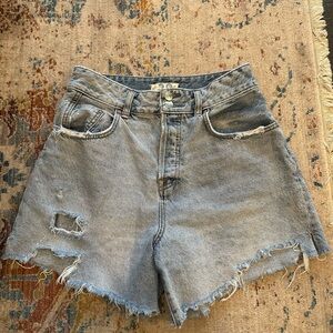 We the Free Free People Frayed Hem Denim Shorts